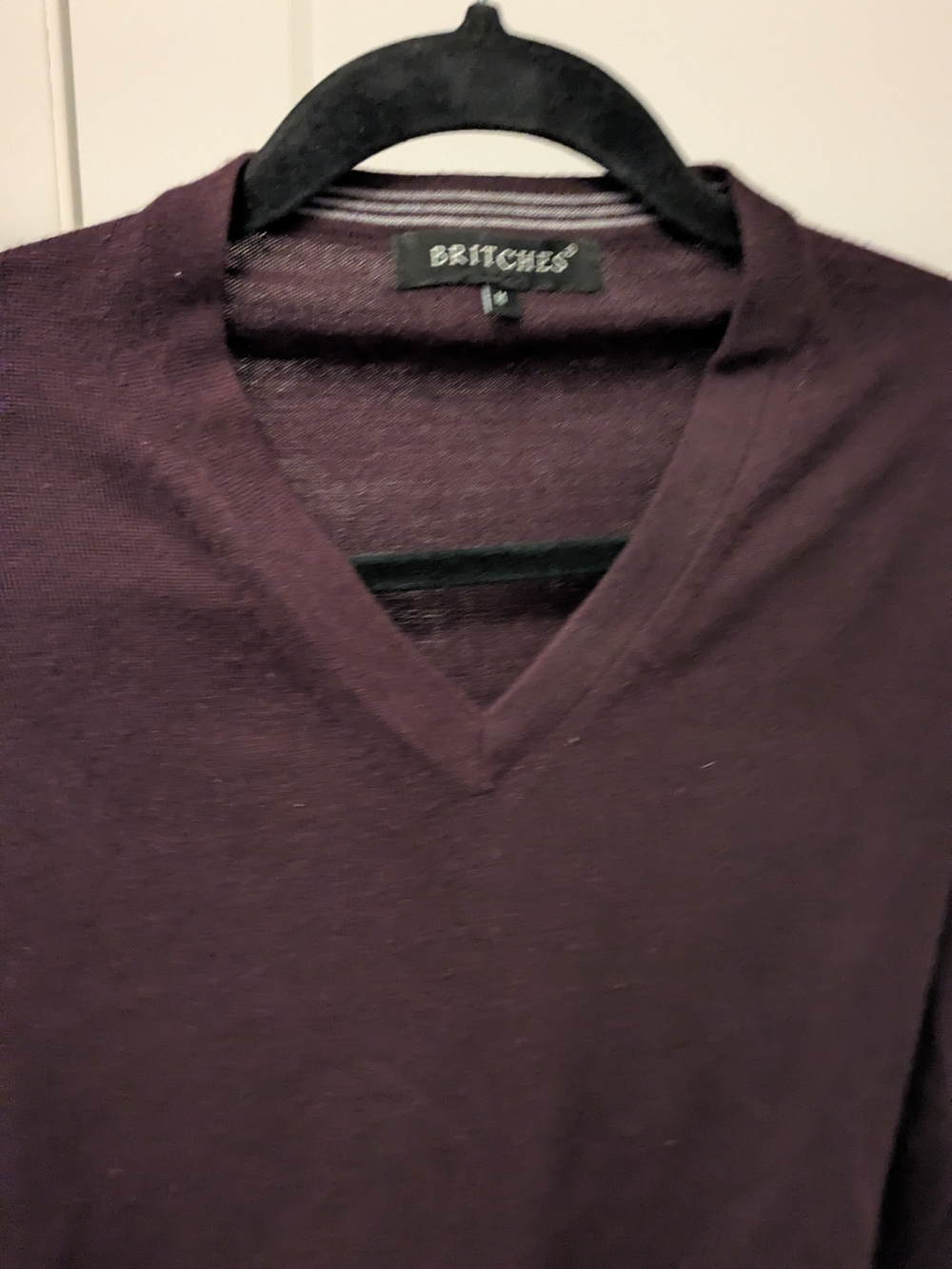 Britches Men's V-Neck Sweater in Plum Brooks Bros